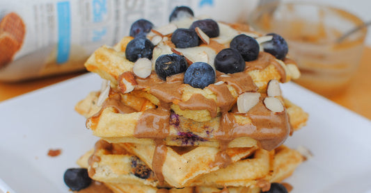 Blueberry Almond Protein Waffles