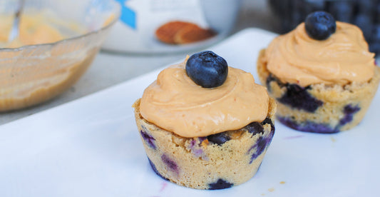 XTEND Pro Recipe: Peanut Butter Stuffed Blueberry Protein Cupcakes