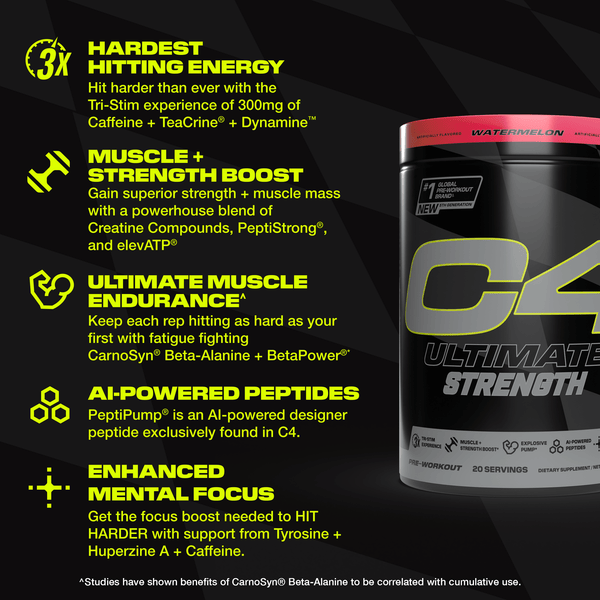 C4 Ultimate Strength Pre Workout Powder View 4