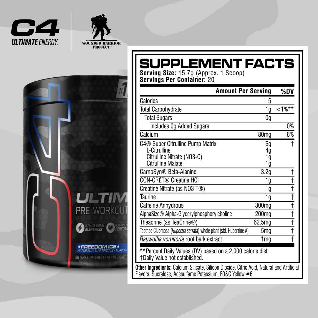 C4 Ultimate® X Wounded Warrior Project® Pre Workout Powder