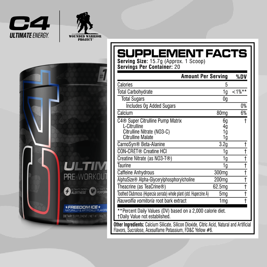 C4 Ultimate® X Wounded Warrior Project® Pre Workout Powder View 8
