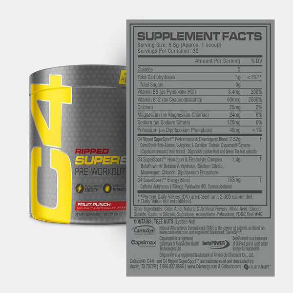 C4 Ripped SuperSport™ Pre Workout Powder View 4