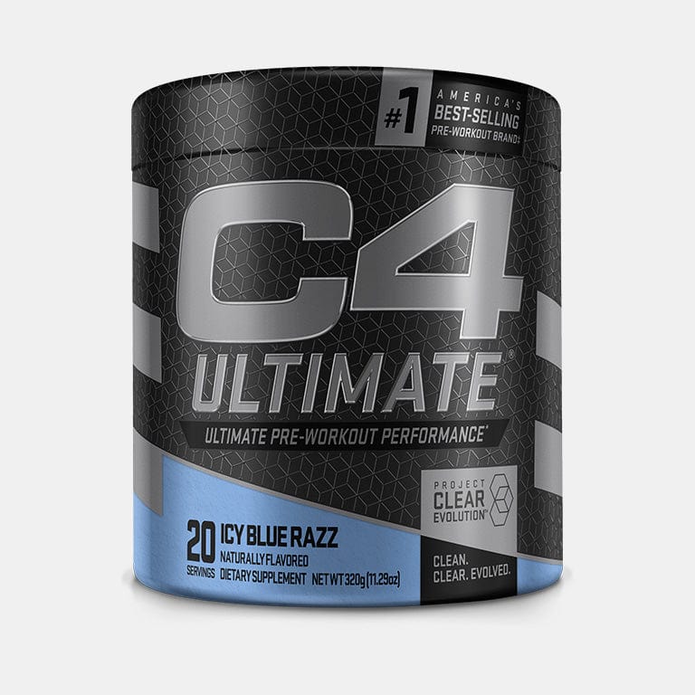 c4 ultimate pre workout powder, icy blue razz, 30 servings