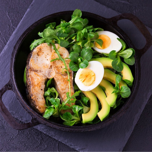 Ketogenic Salad with Protein Avocado Eggs Greens