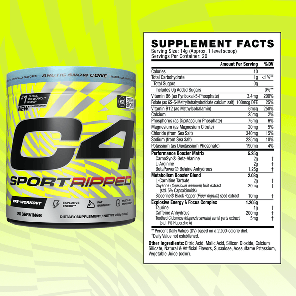 C4 Sport® Ripped Pre Workout Powder View 3