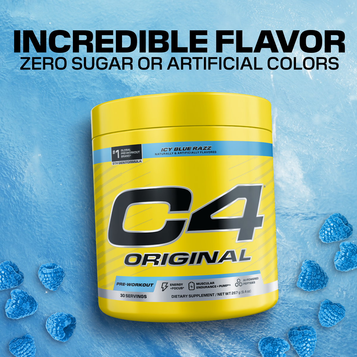 C4 Original Icy Blue Razz pre-workout flavor