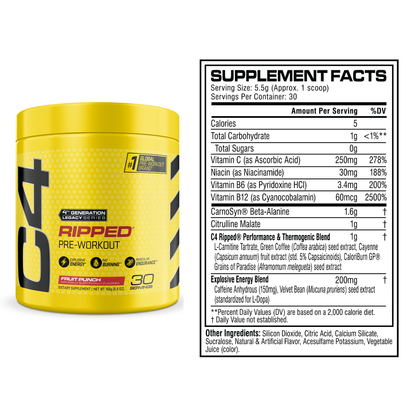 C4 Ripped® Pre Workout Powder