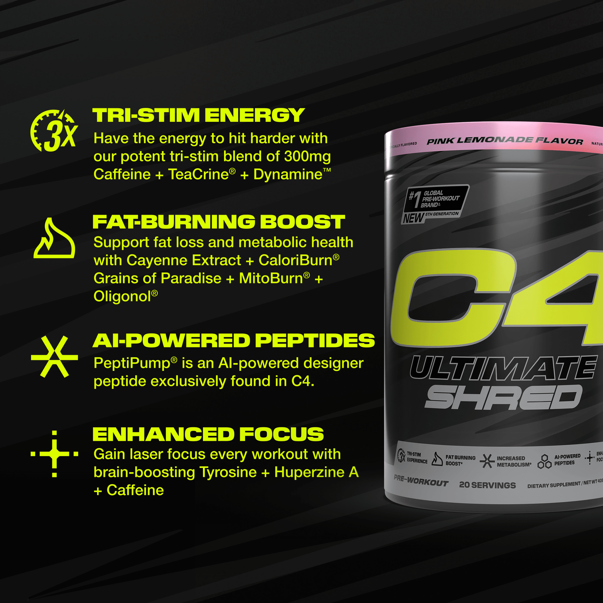 C4 Ultimate Shred Pre-Workout Powder View 2