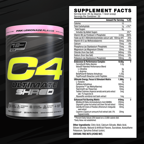 C4 Ultimate Shred Pre-Workout Powder View 3
