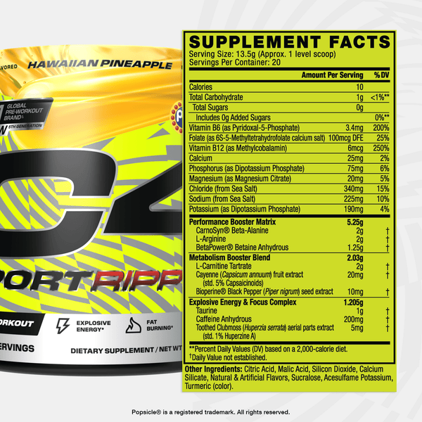 C4 Sport® Ripped x Popsicle Pre Workout Powder View 2