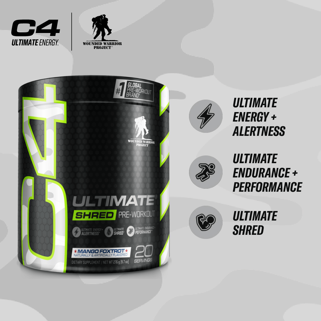 C4 Ultimate® Shred X Wounded Warrior Project® Pre Workout Powder View 2