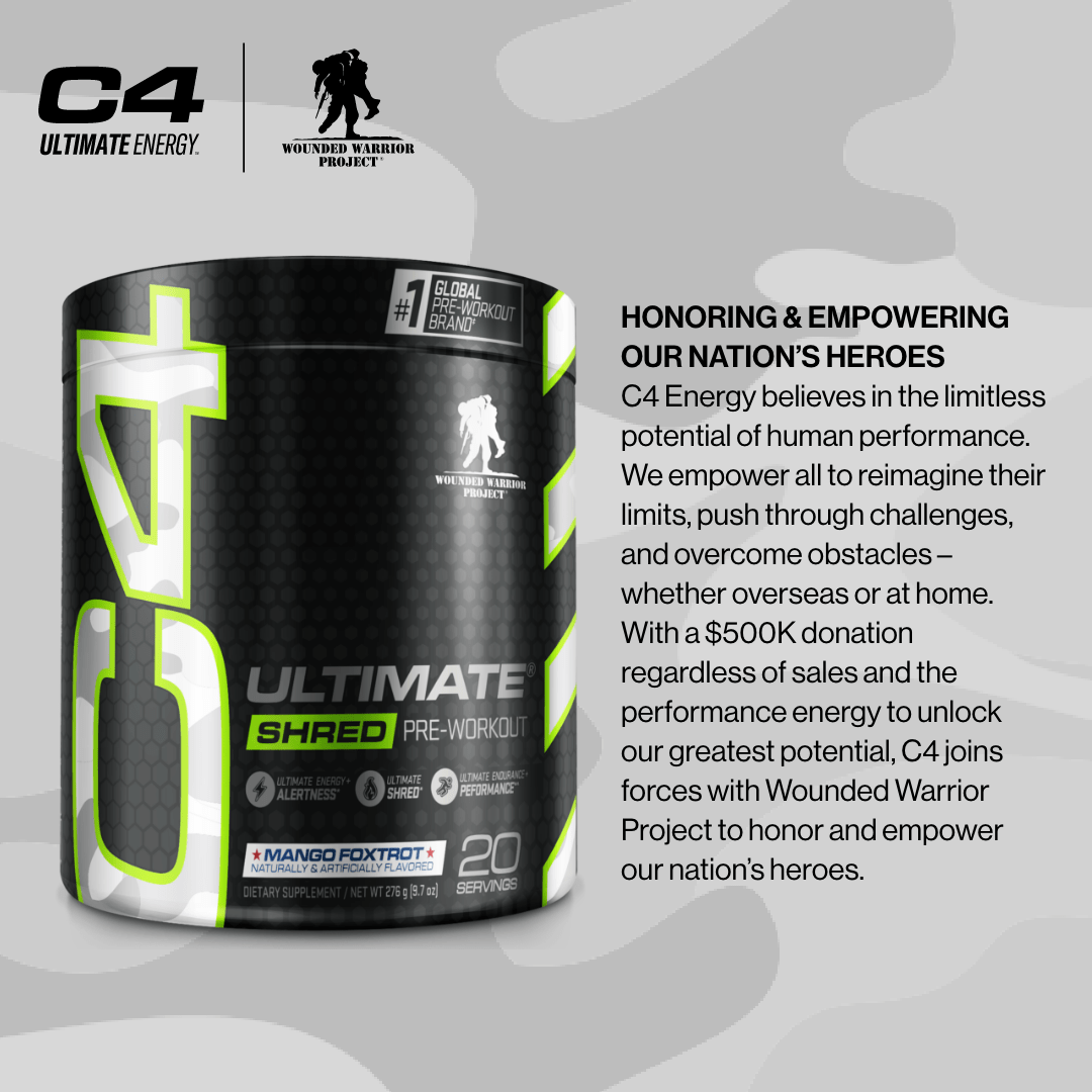 C4 Ultimate® Shred X Wounded Warrior Project® Pre Workout Powder View 5