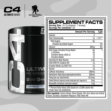 C4 Ultimate® X Wounded Warrior Project® Pre Workout Powder