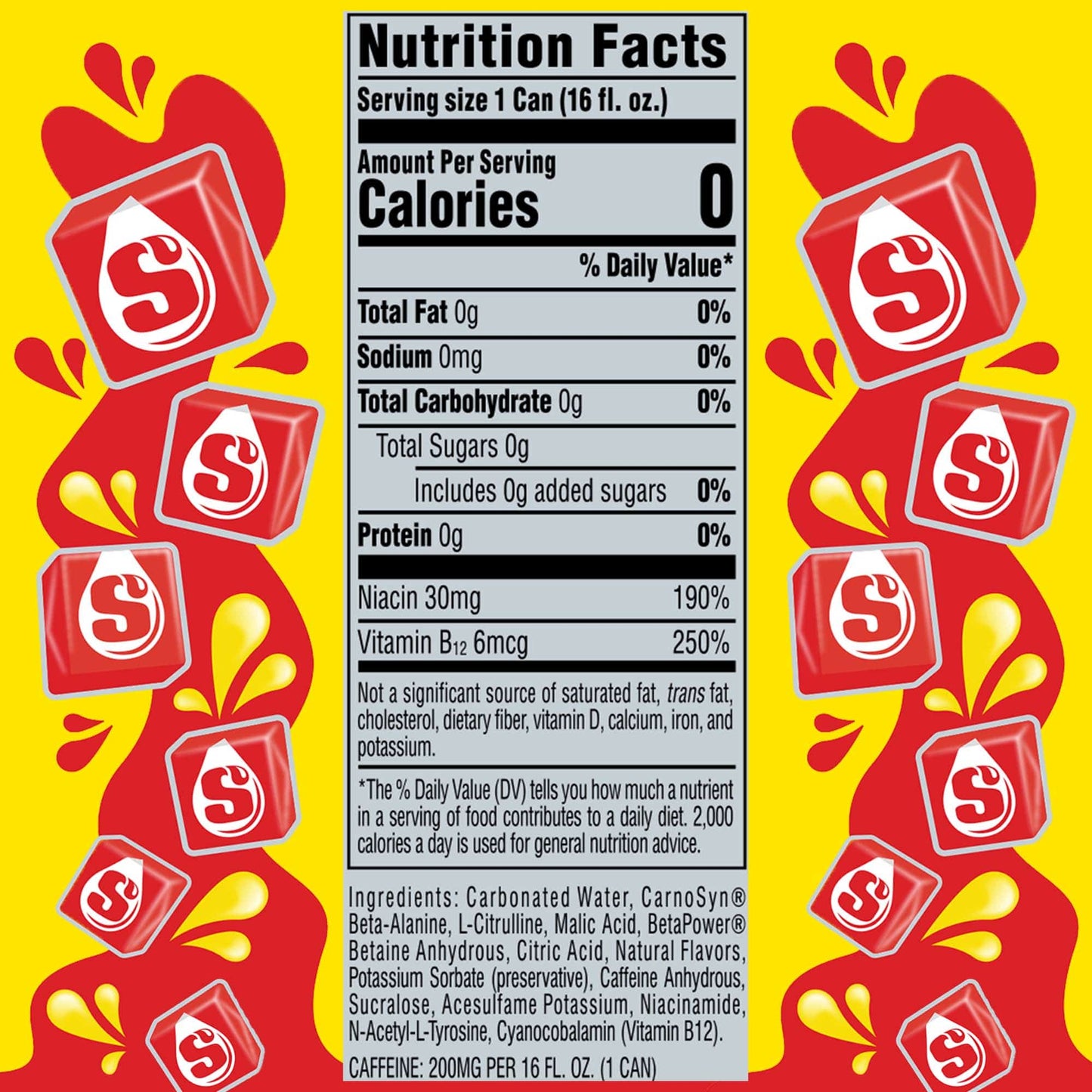 C4 ENERGY X STARBURST CANDY Nutrition Facts.