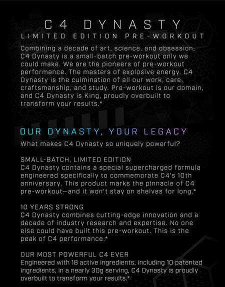 c4 dynasty mmx limited edition black label pre workout