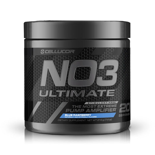 NO3 Ultimate Stimulant-Free Pre Workout Powder, Blue Raspberry, 20 Servings