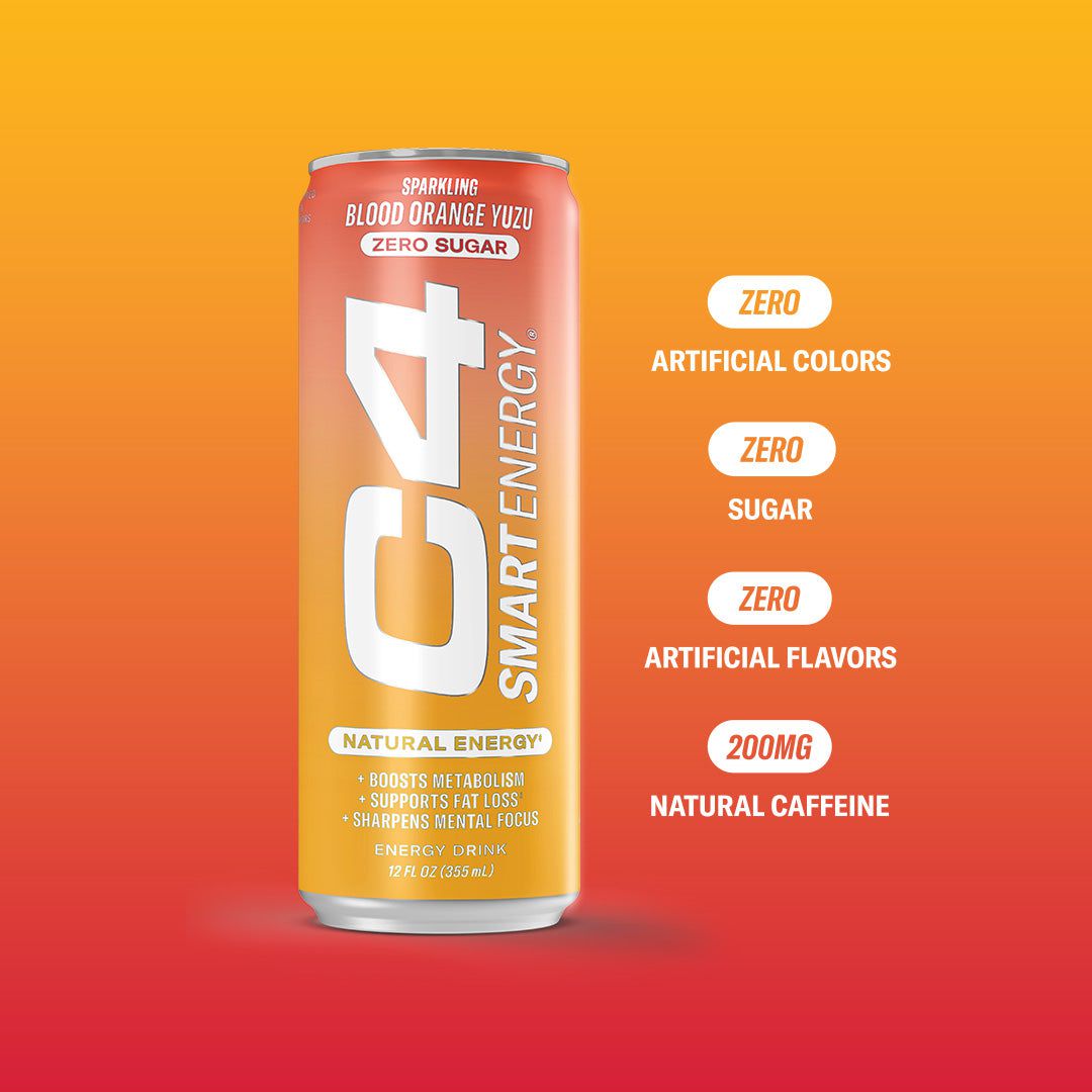 C4 Smart Energy 12oz Carbonated Energy Drink 12 Pack Cellucor