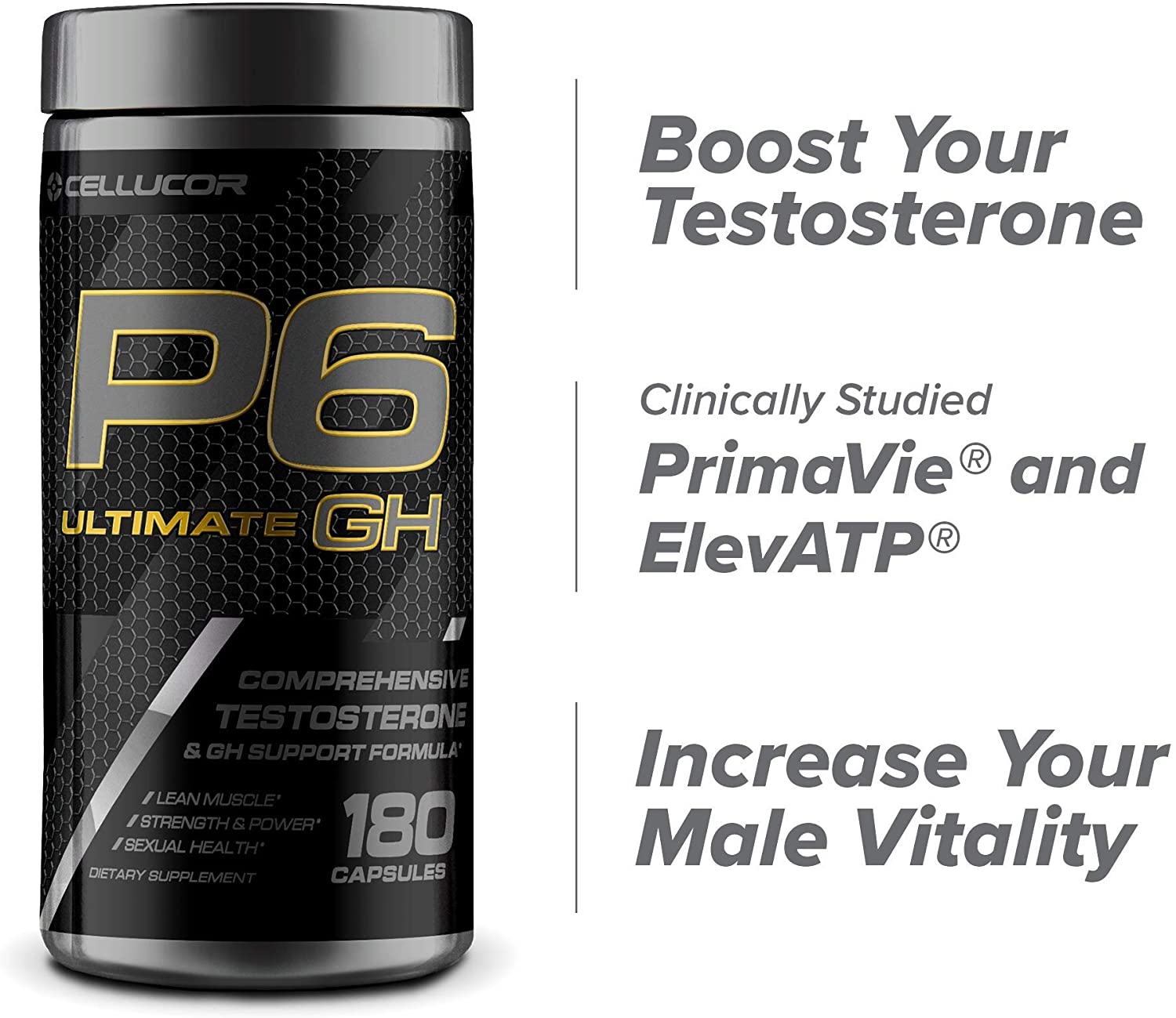 Cellucor P6 Ultimate GH Testosterone Booster 180 Capsules